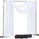 SLOW DOLPHIN 10x 10ft Pipe and Drap Backdrop Stand Kit, Heavy Duty Adjustable Frame Backdrop Stand for Event, Birthday Party, Displays, and Wedding Decoration