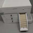 Poyilooo Jewelry Box Organizer, Solid Wood Jewelry Boxes for Women for Storage & Display Necklace Ring Earring Bracelet, Rustic Style Jewelry Organizer Box for Women Gifts (Weathered White)