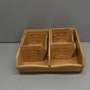 3 Pieces Bamboo Pantry Storage Bins, Stackable Pantry Baskets with Handle, Kitchen Potato and Onion Storage Bin, 2 Tiers Pantry Organizer for Produce, Fruits, Vegetable