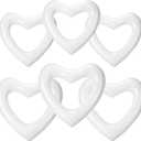 Lenwen 6 Pack Inflatable Heart Pool Float 43''/ 31'' Blow up Heart Shaped Swimming Tube for Valentines Wedding Bachelorette Bride Pool Floaty Beach Party Toys Gifts(White)