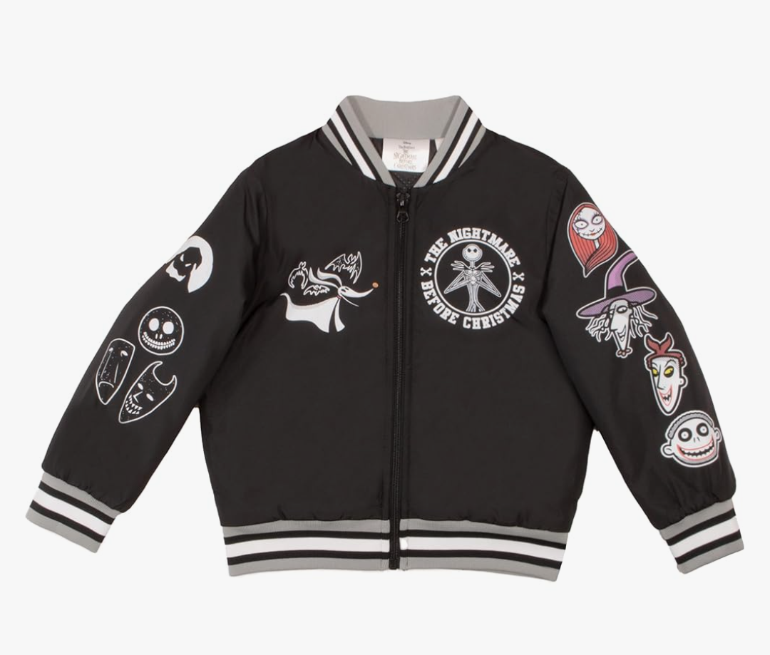 Disney Nightmare Before Christmas Varsity Bomber Jackets for Boys Jack Skellington Coats, Size 6/7
