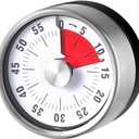 Magnetic Kitchen Timer, 60-Minute Mechanical Visual Countdown Timer, Loud Alarm & No Batteries Needed, Stainless Steel Timer for Cooking, Kids, Classroom, and Study