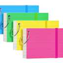 YIZUUN Index Cards 3x5, Flash Cards with Ring, 200 PCS, Ruled Note Cards, Flash Cards for Studying, 4 Packs of 50 sheets, 3x5 Note Cards for Office, Home, School