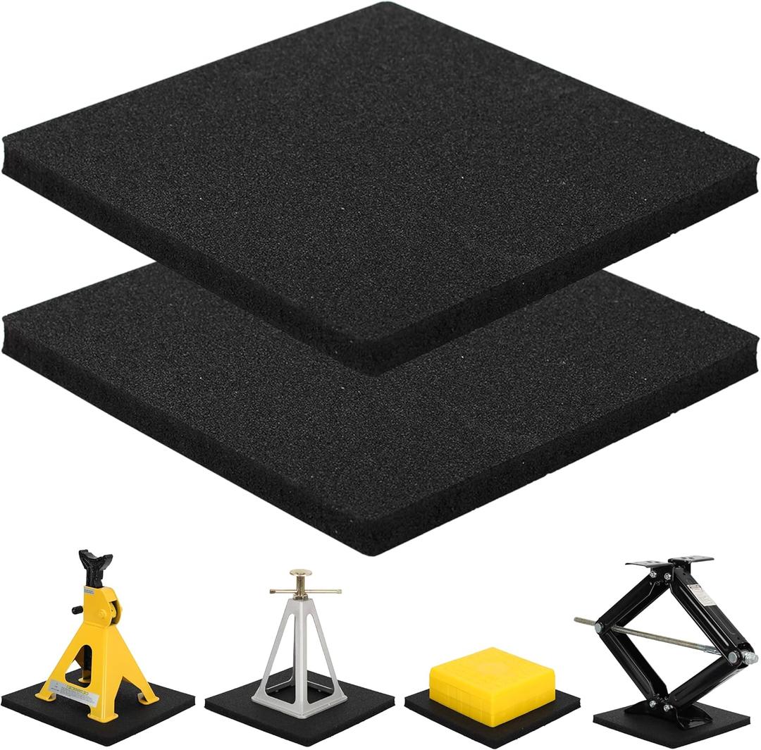 RV Leveling Block Flex Pads, 12 Rubber Jack Pads, Anti-Vibration & Anti-Slip Mats, for Camper Travel Trailer Jacks & Stands & Stabilizers on Uneven Surfaces, 2-Pack