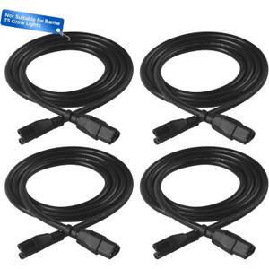 Barrina GM48, Not Suitable for Barrina T5 Grow Lights, Only for Barrina's Products with GM Series Cords, Male and Female Extension Cable, 4FT, Certified, 4 Packs, Black