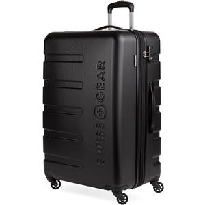 SwissGear Signature Bagage rigide extensible avec roues pivotantes et serrure TSA, noir/noir, grand format pour enregistrement 27 pouces (68,6 cm)