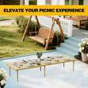 30x90 Inch Boho Low Picnic Wood Table - Foldable Design And And 2 Set Of Wood Table Leg For Sitting On The Floor Low Height Floor Picnic Table Encourage A Laid-back Vibe At Home Or In Nature