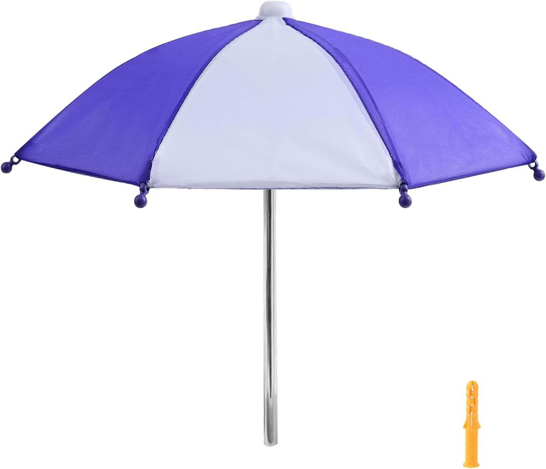 Squirrel Feeder Umbrella, Squirrel Picnic Table Umbrella for Outside, Replacement Mini Umbrella for Squirrel (Purple White)