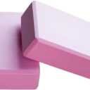 Yoga Block High Density EVA Foam Blocks 2 Packs 9"x6"x3" Each, Supportive, Lightweight with Beveled Edges for Yoga, Pilates, and Meditation (Pink)