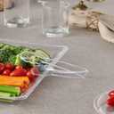 [Clear Tongs 7.5'' Inches] Plasticpro 7.5'' Serving Tongs Heavy Duty Reusable Kitchen and BBQ Clear Serving Tong for party's, Caterings, Events, Buffet, Weddings, And every Day use Pack of 12