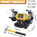 Woodskil 6 Inch Variable Speed Bench Grinder, 2000–3400 RPM Adjustable Speed, 2.5A Motor, Dual Grinding Wheels 36 & 60 Grit, Adjustable Tool Rest, Eye Shield for Sharpening Knives, Tools, Metal