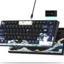 Womier SK80 75% Keyboard with Color Multimedia Display Mechanical Gaming Keyboard Creamy Sound, Wired Hot Swappable Gasket Mount RGB Custom Key Board, Pre-lubed Stabilizer for Mac/Win, Black Kanagawa
