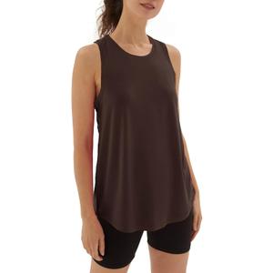 sissycos Women's Workout Racerback Tank Tops Loose Fit Sleeveless Athletic Shirts (Coffee Brown, Mediu)