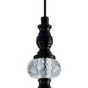 Piepooye Vintage Glass Pendant Light Farmhouse Black Chandelier 4.72" Mini Adjustable Hanging Ceiling Light Fixture for Kitchen Island Dining Room Bedroom Foyer Entryway