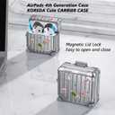 Filoto Compatible with Airpods 4 Case, Cute Fashion Suitcase Design for Airpods 4th Generation Case Cover, Shockproof Protective Hard Case with Keychain/Cleaner Kit (Silver, Airpods 4 Case)