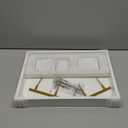 White Serving Tray with Handles and Coasters - Decorative Coffee Table Tray with Interchangeable Gold and Silver Handles, 16.57 x 12.2 x 3.1 inches