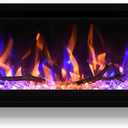 50" Electric Fireplace, 4.3" Ultra-Thin Electric Fireplace Inserts
Ultra-Narrow Frame, Wall Mounted & Recessed, Log & Crystal, Touch Screen & Remote Control, 0/750/1500W, Timer