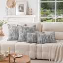 A Moment Throw Pillow Covers 20x12 Inch Set of 2, Soft Textured Decorative Tie-Dye Style Cushion Covers, Modern Boho Farmhouse Home Decor Pillow Cases for Couch, Bed, Living Room,Grey