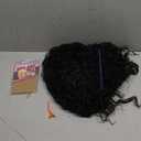 GORGIUS Veralux Blend Human Hair Glueless Curly Wig with Bangs Natural Black Synthetic Curtain Bang with Realistic Scalp Put On and Go 20 Inch