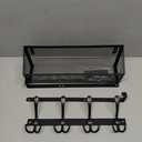Over The Door Hooks Organizer, Coat Rack Over The Door Storage Hanger Towel Rack, Back of Door Storage Organizer for Bathroom,Bedroom,Kitchen,Office (Black 2-Tier)