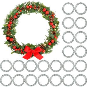 Aodaer 24 Pack 30 Inch Wire Wreath Frame Christmas Dark Green Wire Wreath Ring Round Metal DIY Floral Crafts Wreaths for Halloween New Year Holiday Valentines Day Decorations