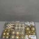 Sattiyrch 76ct Christmas Tree Ornaments Set,Golden Shatterproof Christmas Balls Decorations,Xmas Decorative Hanging Ornaments (Golden)