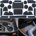 Center Console Liner for Subaru Crosstrek Accessories 2024 2025 2026, for Impreza Cup Holder Mat, Coaster Trim, Non-Slip Dust Interior, Door Slot Pad, Rubber Decoration Insert (20pcs, Blue)