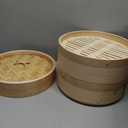Cedar Steamer Basket 10 Inch | Extra-Deep 2 Tier Bamboo Steamer for Cooking | 50 Liners, 2 Chopsticks, Sauce Dish | Steaming Asian Food, Bao Buns, Dim Sum, Dumpling, Rice, Vegetable Steam Pot
