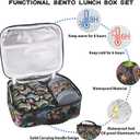 Bento Lunch Box Set for Kids with 10oz Soup Thermo, Leak-Proof Lunch Containers with 4 Compartment, Kids Thermo Hot Food Jar and Insulated Lunch Bag for Kid to School,BPA-Free(Black-Game Console)