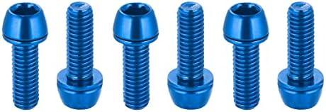 Chooee M6x18mm Mountain Bike Disc Brake Caliper Bolts,6Pcs MTB Disc Brake Adapter Bolts Blue