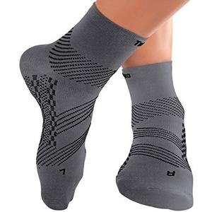TechWare Pro Plantar Fasciitis Socks - Ankle Compression Socks for Women & Men. Achilles Tendonitis Brace & Foot Arch Support size L