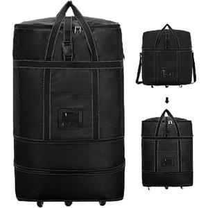 CALLPIONEER Rolling Duffle Bag with Wheels Foldie Travel Bag Expandable Travel Suitcase with Wheels Large Capacity Weekende Bags Collapsible Luggage for Men Women Camouflage