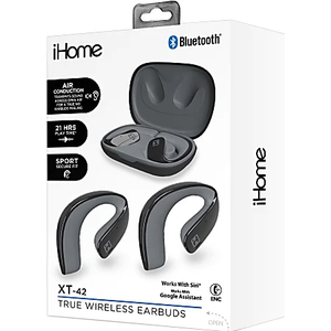 Bytech iHome XT-42 True Wireless Bluetooth In-Ear Earbuds, Black, HMAUBE238BK