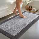 Long 2x4 Ft (48''x24'') Runner Rug for Bathroom,Non Slip Washable Large Kitchen Rugs Bath Rugs, Soft Absorbent Quick Dry Bath Mats for Shower, Hallway, Laundry, Tub(Grey)