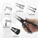 Piscifun Fishing Pliers, Saltwater Fishing Pliers with Split Ring, Fish Hook Remover, Corrosion Resistance Fly Fishing Pliers with Braid Cutters, Sheath and Lanyard, Fishing Gear Gifts for Men (Black)