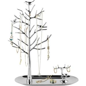 MORE&LESS Tree and Deer Jewelry Rack,for Ring Earrings Necklace Bracelet,Suitable for living rooms, bathrooms,offices,etc.