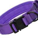 Tactical Dog Collar,  Large Dogs, Purple M