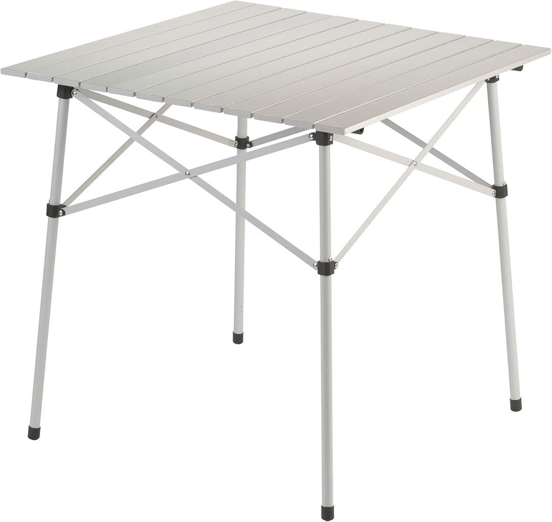 Coleman Outdoor Folding Table, Sturdy Aluminum Camping Table with Snap-Together Design, Seats 4 & Carry Bag Included, Great for Camping, Tailgating, Grilling, Hunting, Outdoor Dining & More, 27.6 x 27.6 x 27.6 inches