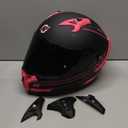 HAX Obsidian Pro Full Face Dual Visor Adult Motorcycle Helmet for Motorbike Street Bike with Pinlock Ready DOT Approved Matte Pink M