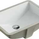 KINGSMAN 20.9 Inch Durable Rectrangle Undermount Vitreous Ceramic Lavatory Vanity Bathroom Sink - Pure White (20.9 Inch)