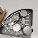 Triangle Suction Cup Shower Caddy, Corner Shower Shelves No Drilling, Aluminum Upgrade Suction Cup Shower Organizer with Towel Bar & Hooks, Heavy-Duty Strong Hold (Gray, 3pcs)