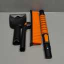 AstroAI 47.2" Ice Scrapers for Car Windshield, 3 in 1 Sturdy Snow Brush with Squeegee, 10 Adjustable Length Settings, Extendable Aluminum Handle, 180° Pivoting Snow Scraper for Car, Truck, SUV(Orange)