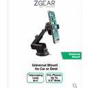 ZGear Universal Phone Mount for Car or Desk - Black