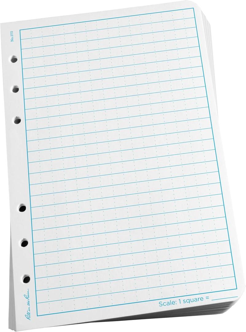 Rite In The Rain Weatherproof Loose Leaf Paper, 4.625" x 7", 32# White, Universal Pattern, 100 Sheet Pack (No. 372)