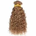 LOIUMGUU Honey Blonde Human Hair Bundles Color #27 Water Wave Bundles Uprocessed Brazilian Virgin Remy Hair Extensions 18 20 22 Inch Double Weft Blonde Water Wave Hair Weave