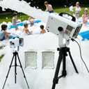 LANGXUN 600W Foam Machine with Tripod Stand, Portable Party Foam Cannon Maker, Blue, Includes 2 Packs Foam Powder for Pool, Backyard, Outdoor Events, Birthdays, Summer Camp (White)