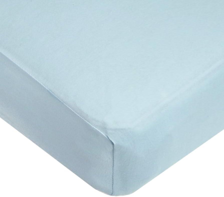 American Baby Company 2 Pack 100% Natural Cotton Fitted Crib Sheets 52" x 28" - Soft, Breathable, Hypoallergenic & Gentle Toddler Bed Sheets, Blue, Neutral for Boys & Girls