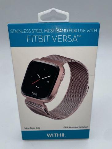 STAINLESS STEEL MESH BAND FOR USE WITH FITBIT VERSA ROSE GOLD