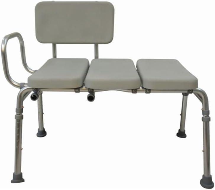 VMS Padded Transfer Bench - 300 lbs Capacity, Height Adjustable, Reversible Back, Tool-Free Assembly, Waterproof and Tear-Resistant Foam Cushion VMS Padded Transfer Bench - 300 lbs Capacity, Height Adjustable, Reversible Back, Tool-Free Assembly, Waterproof and Tear-Resistant Foam Cushion