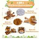 3 PCS Small Stuffed Animal for Kids Boys 8 Inch Woodland Plush Toys Realistic Jungle Animal Plush Toys Set Cute Raccoon, Elephant, Panda Stuffed Toys Gifts for ToddlersGirls Boys Birthday Easter